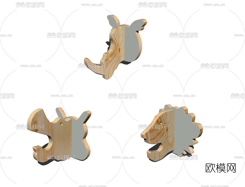 北欧动物儿童墙饰挂件su模型下载