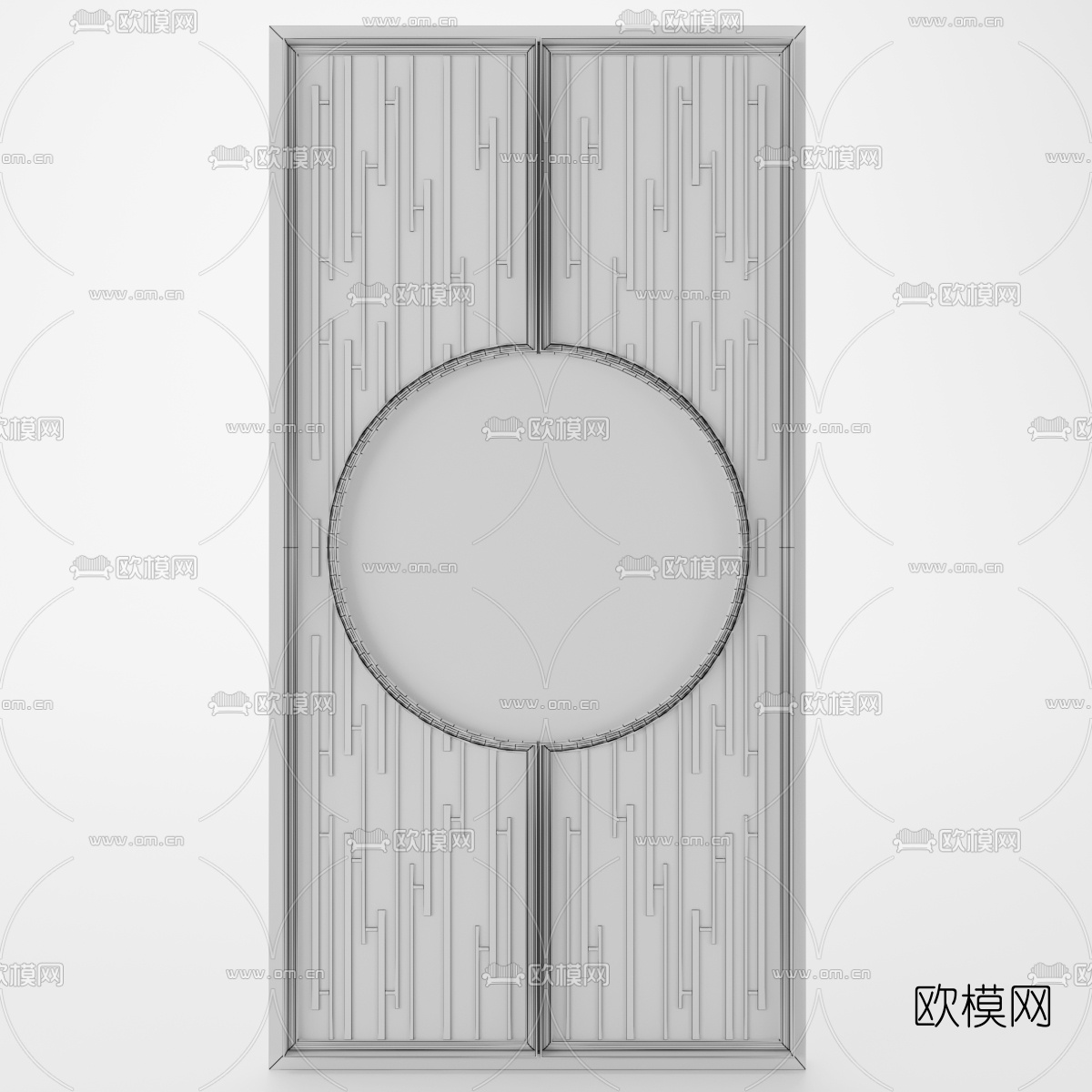 现代金属玄关造型墙免费3d模型下载（渲染图3）