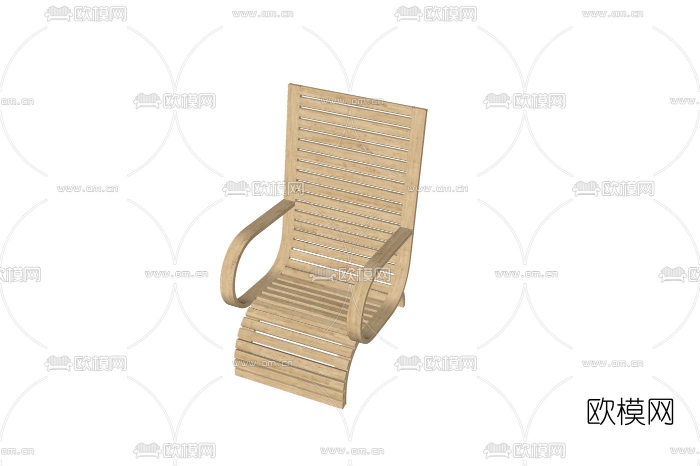 现代实木躺椅免费su模型下载