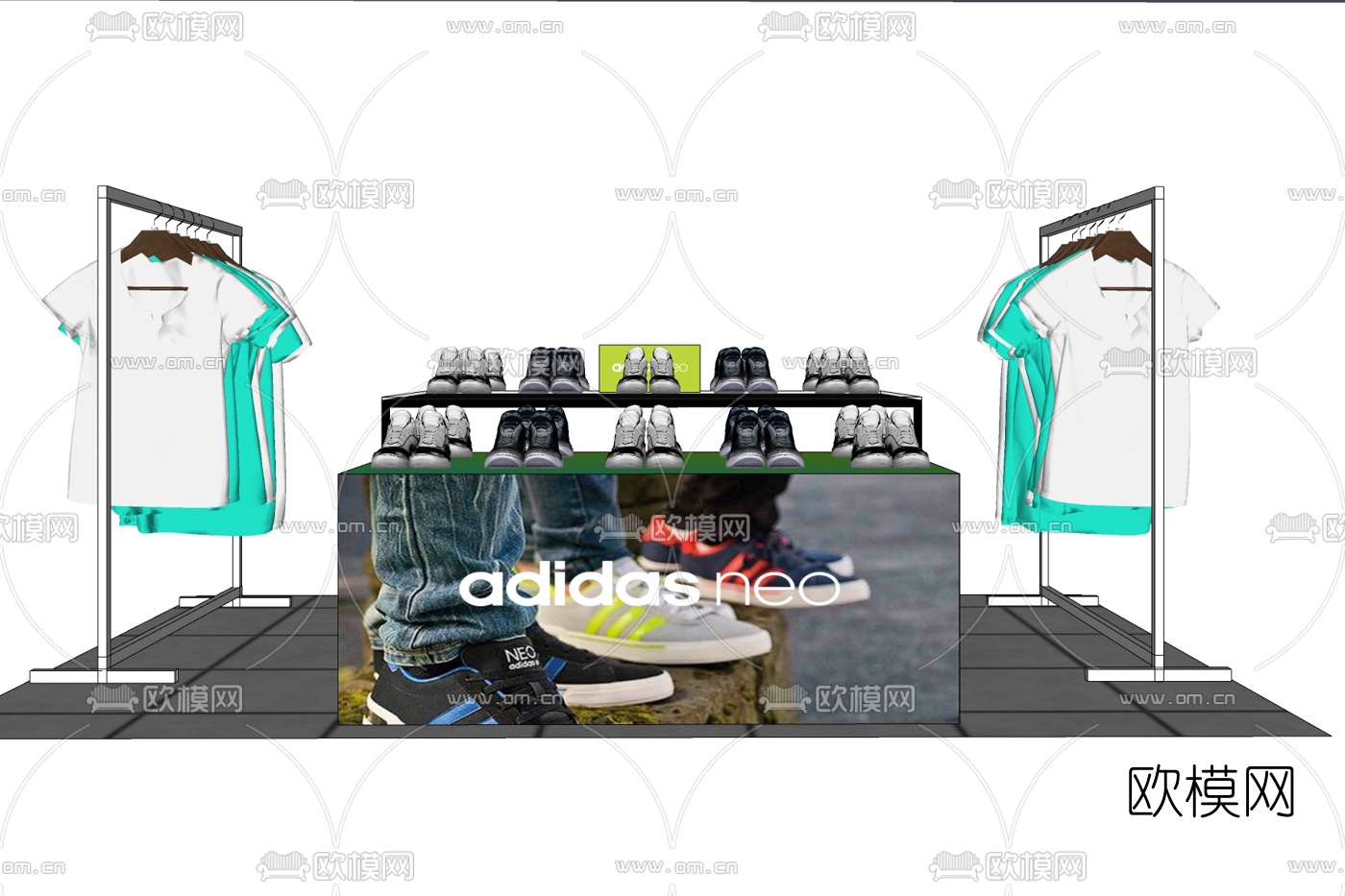 现代服饰专卖店免费su模型下载