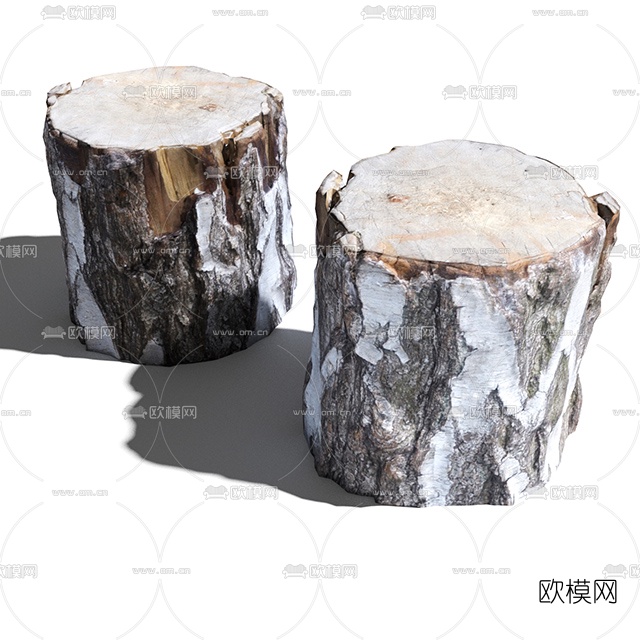 自然风原木树墩3d模型