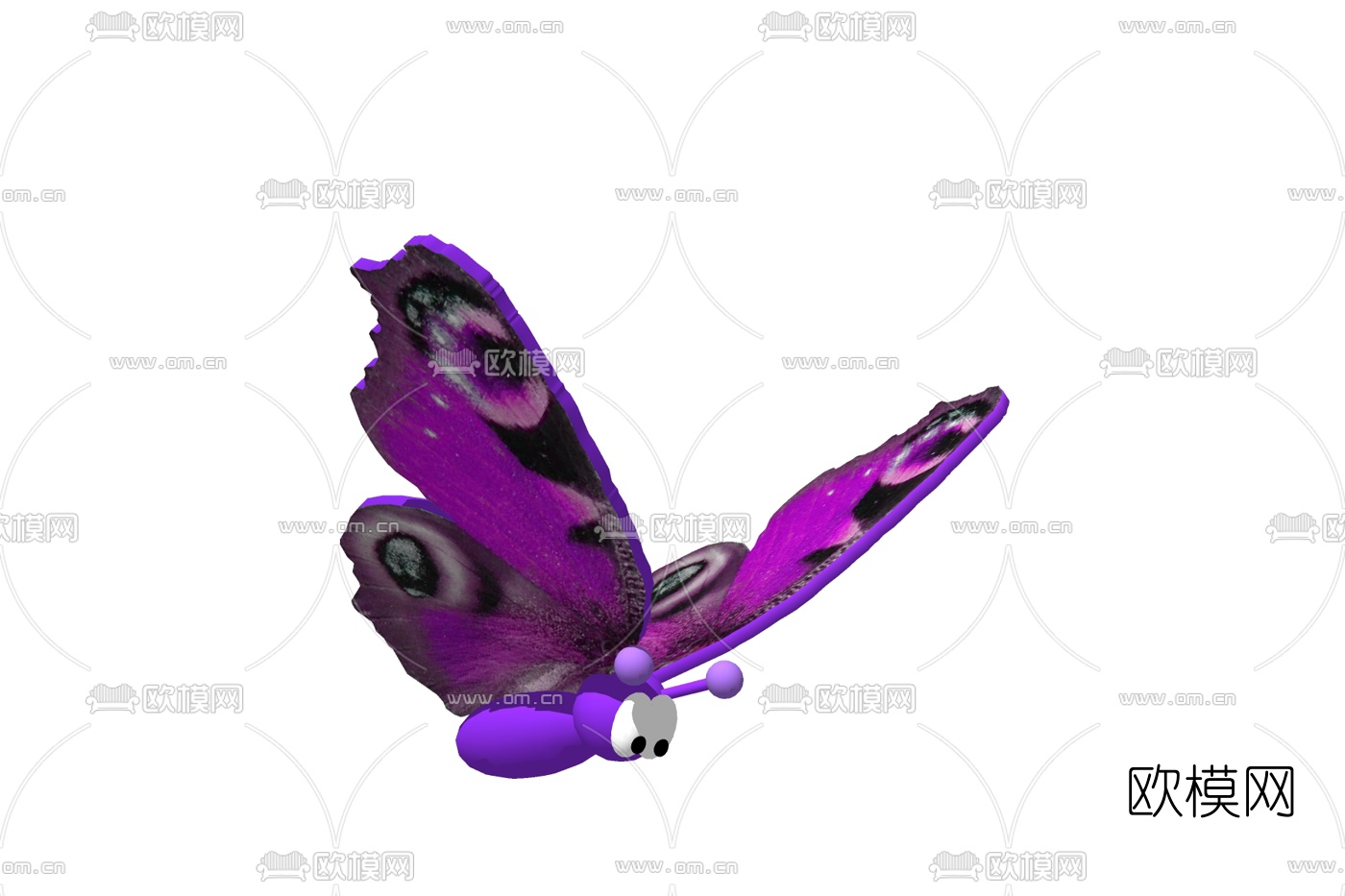 现代紫色蝴蝶免费su模型下载