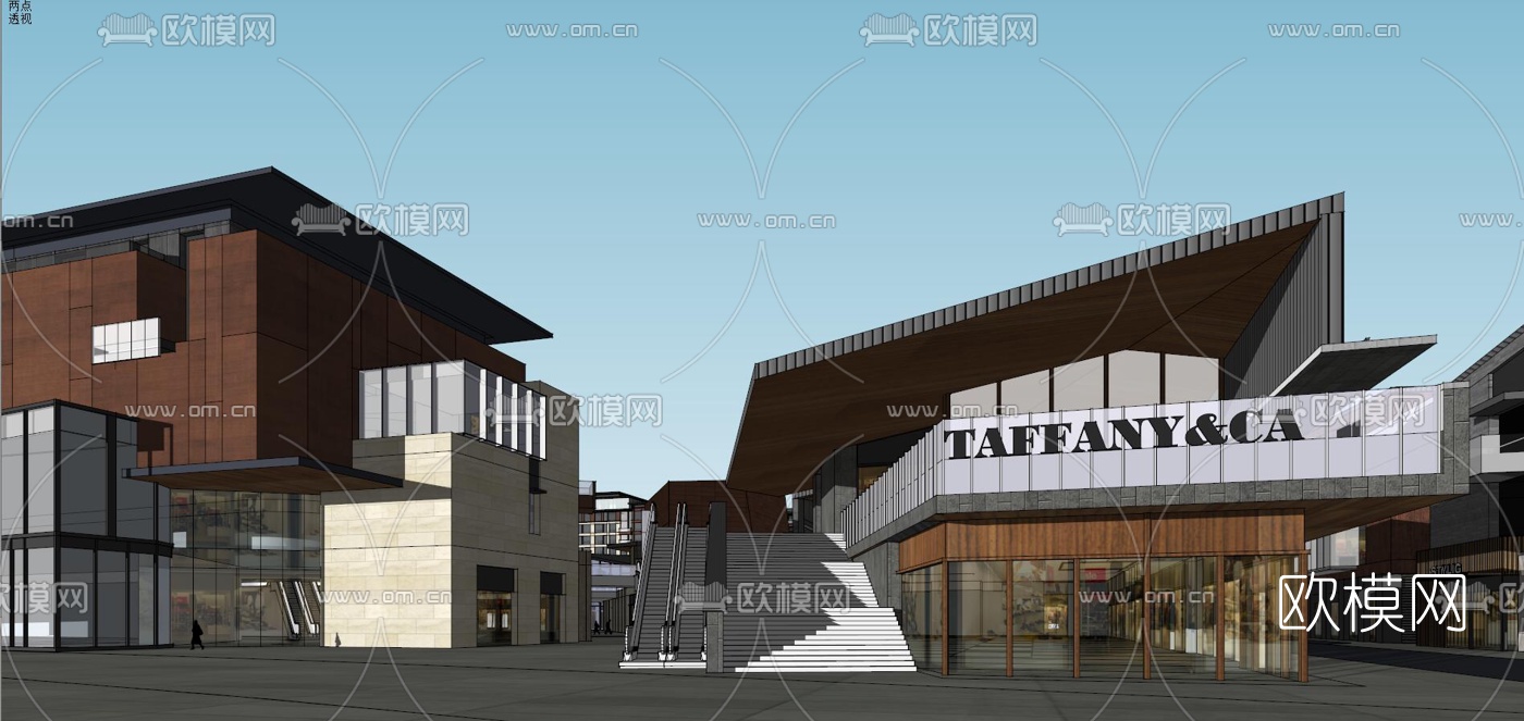 现代商业综合体su模型下载（渲染图7）