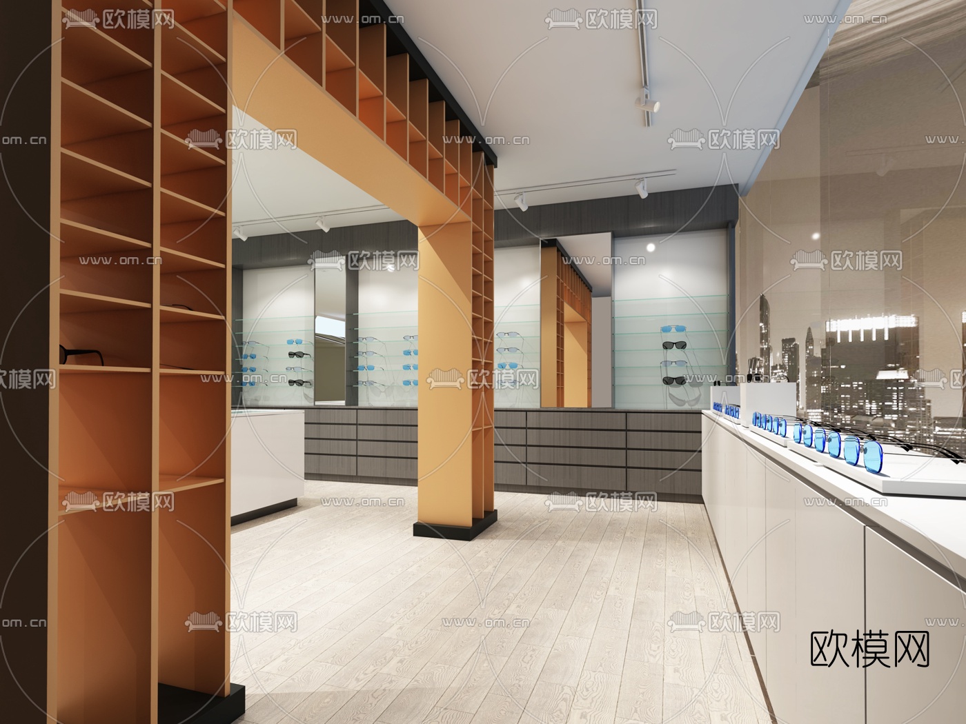 现代眼镜店3d模型下载（渲染图3）