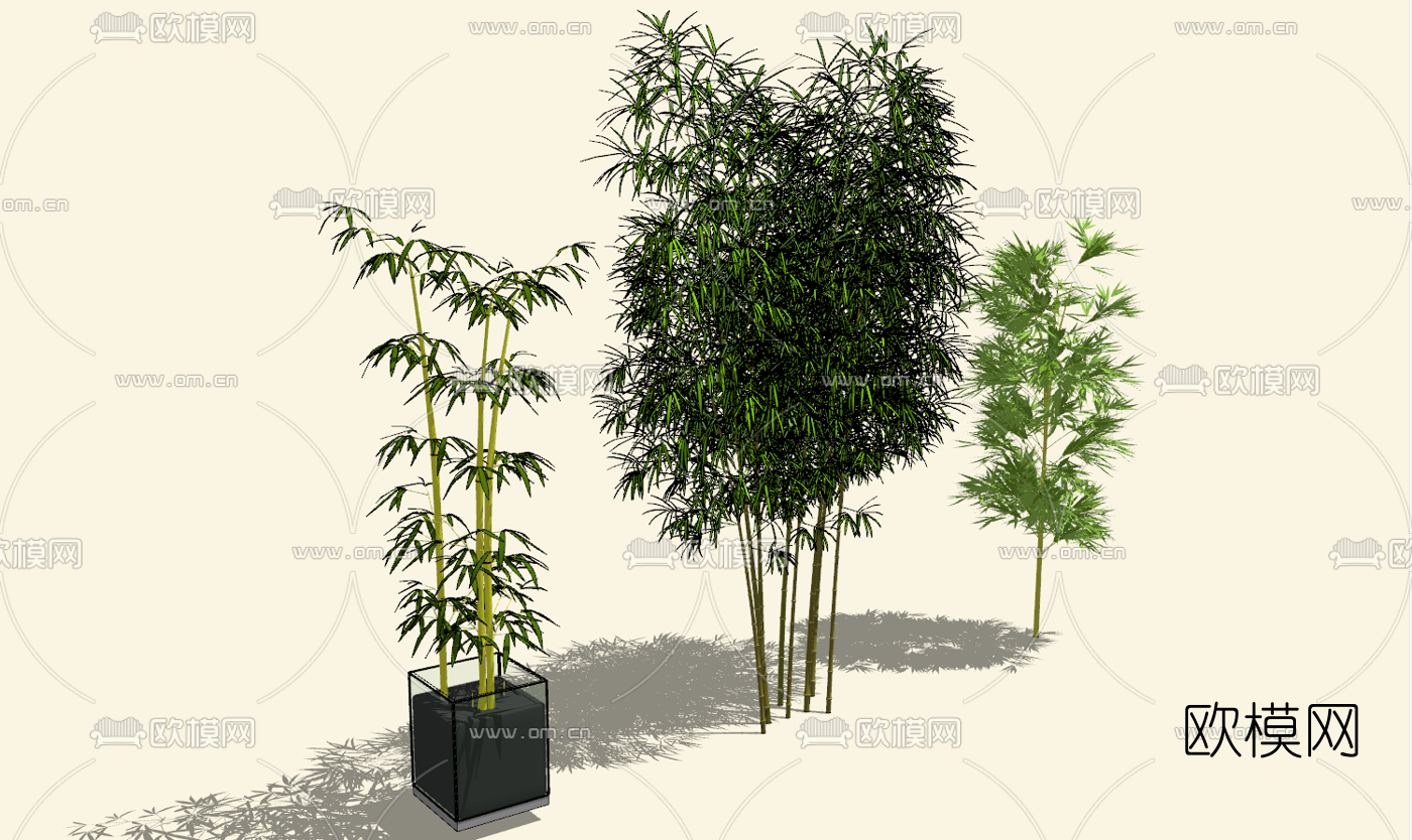 现代竹子竹林su模型下载（渲染图2）