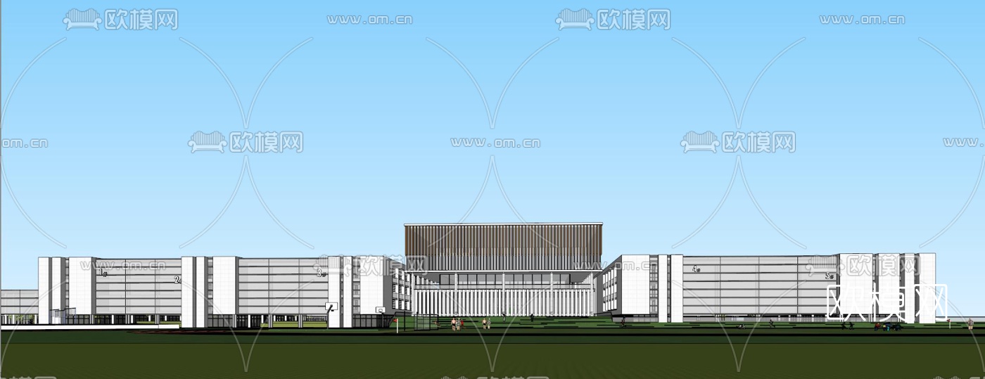 现代学校规划su模型下载（渲染图5）