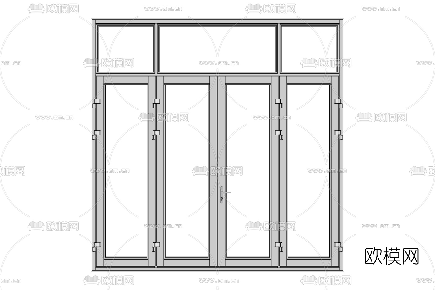 现代铝合金窗户免费su模型下载