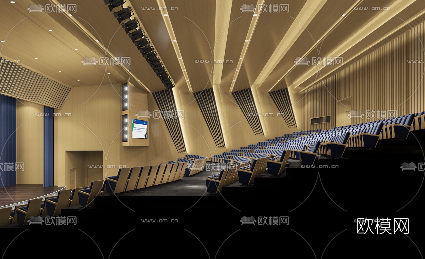 现代大会议室礼堂剧院3d模型