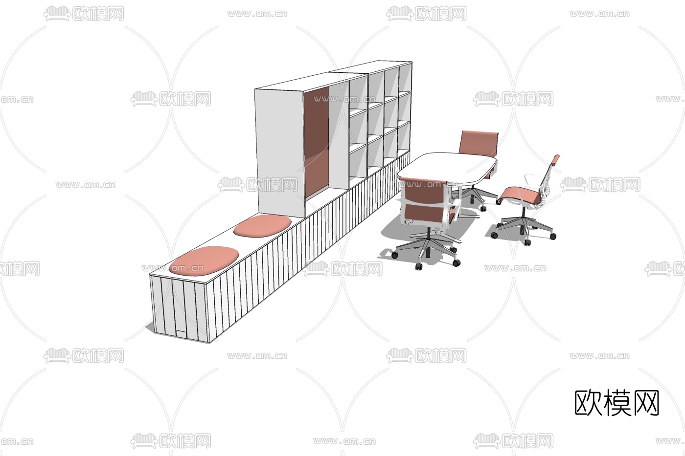 现代休息区免费su模型下载