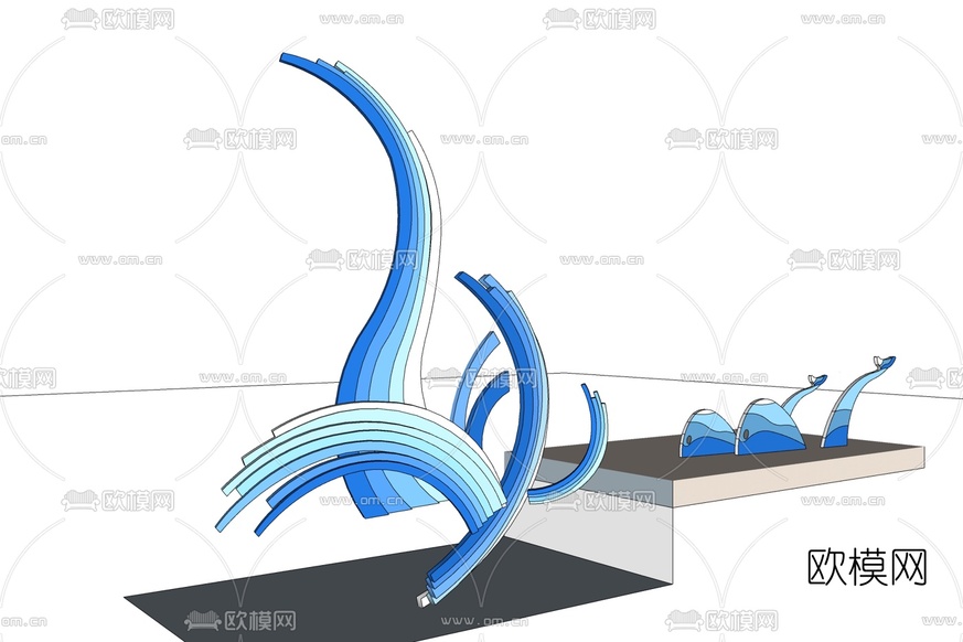 现代雕塑免费su模型下载_ID10083106_sketchup模型下载-欧模网