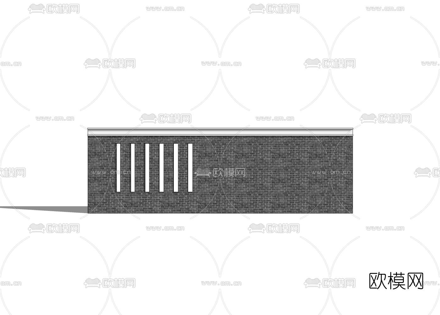 新中式景观墙免费su模型下载