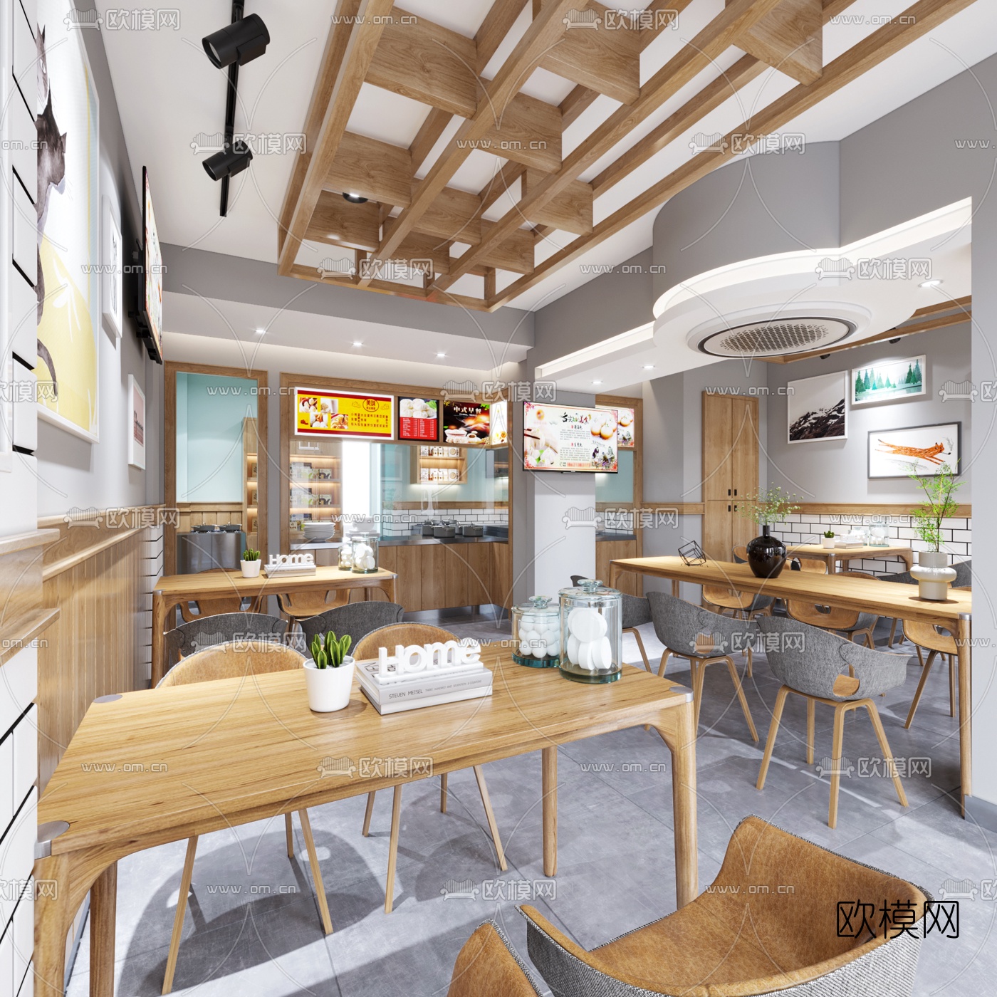 现代快餐店3d模型