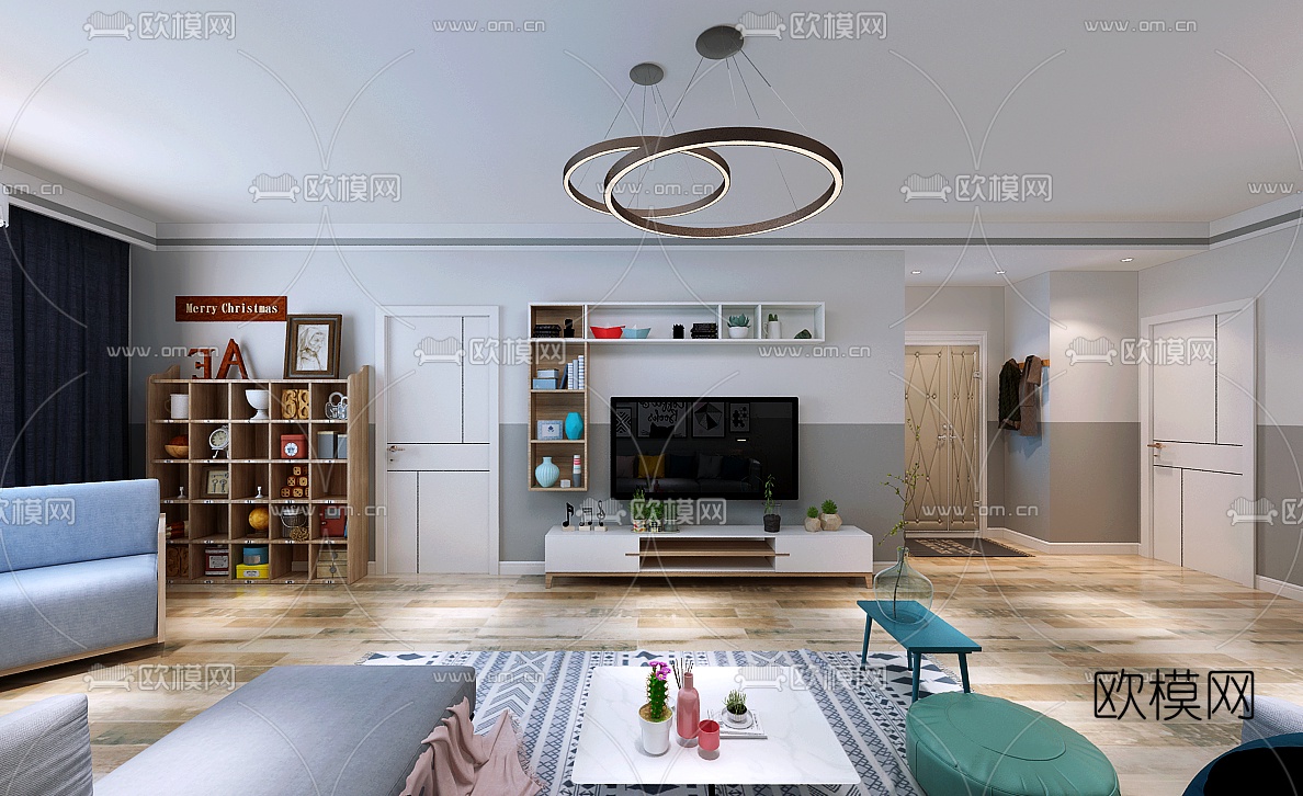 北欧客厅餐厅免费3d模型