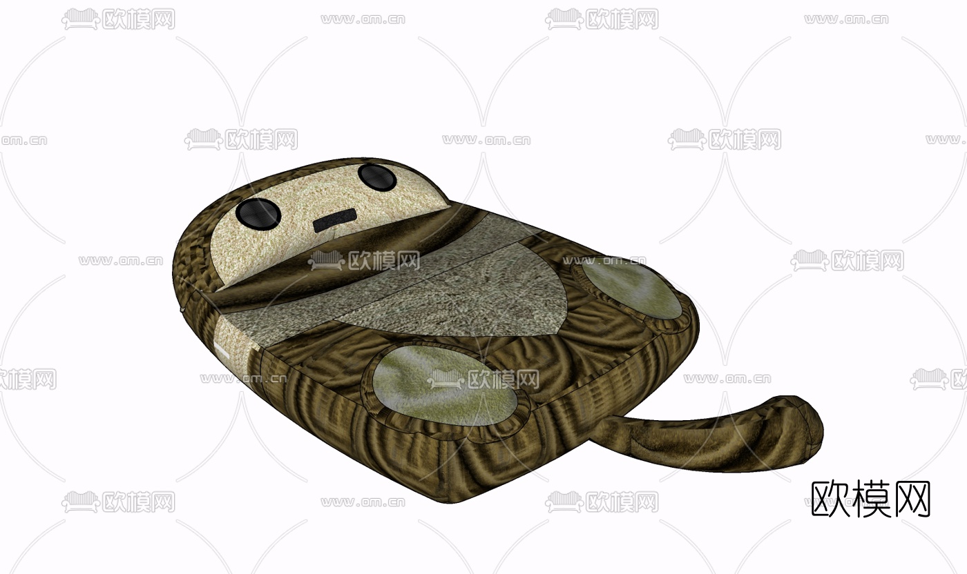 现代布床垫免费su模型下载