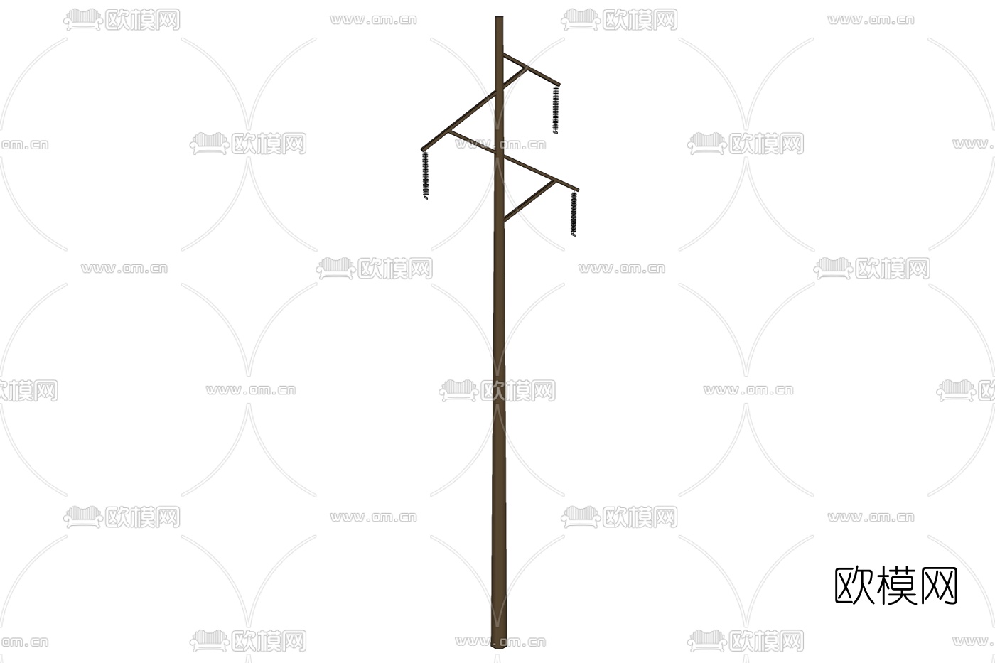 工业风电线杆免费su模型下载