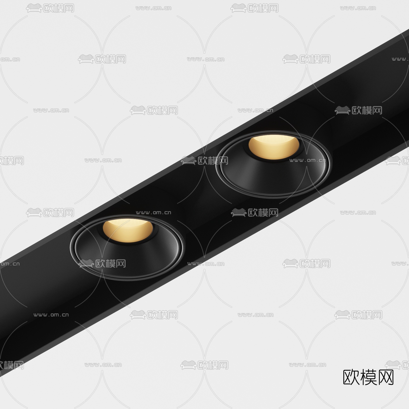 现代轨道筒灯射灯3d模型