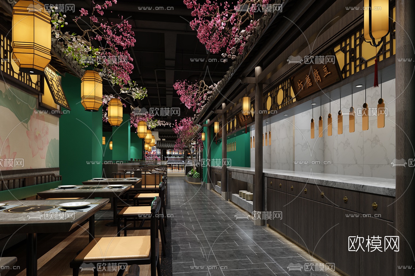 中式猪肚鸡主题餐厅3d模型下载（渲染图5）