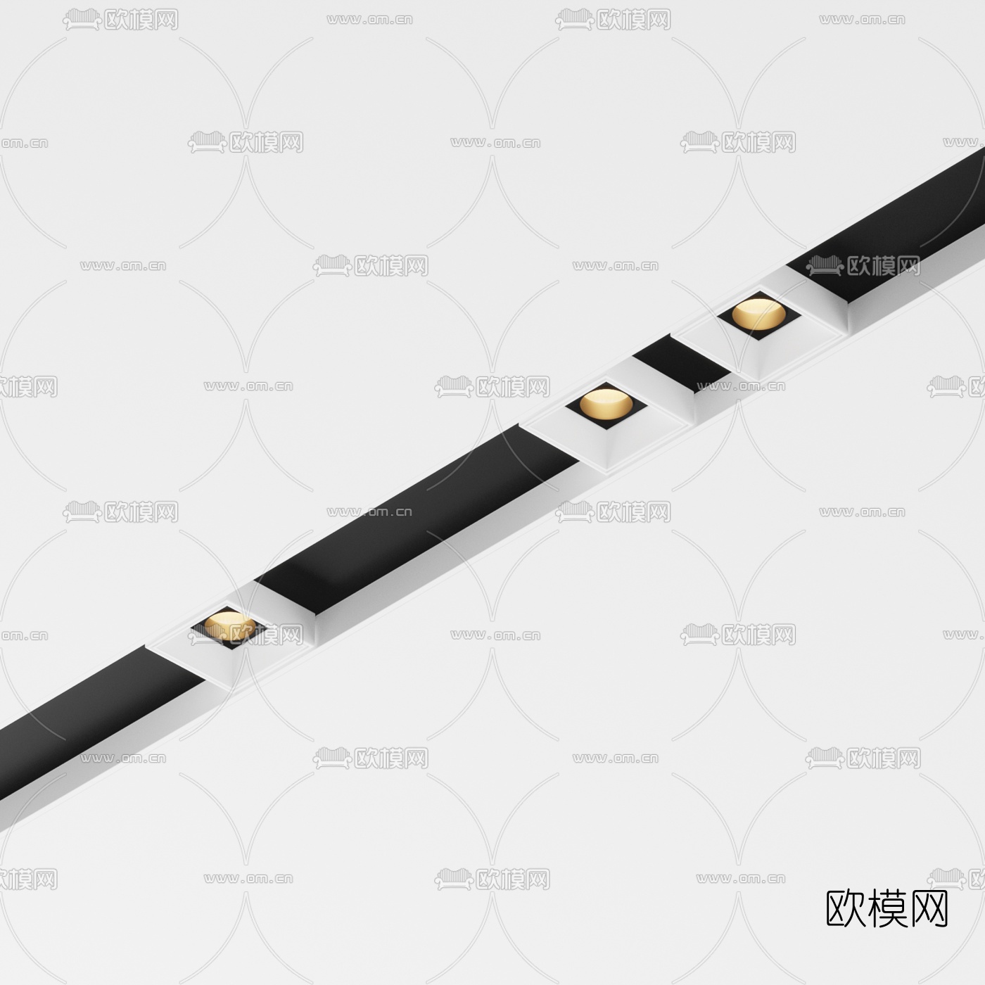 现代轨道筒灯射灯3d模型