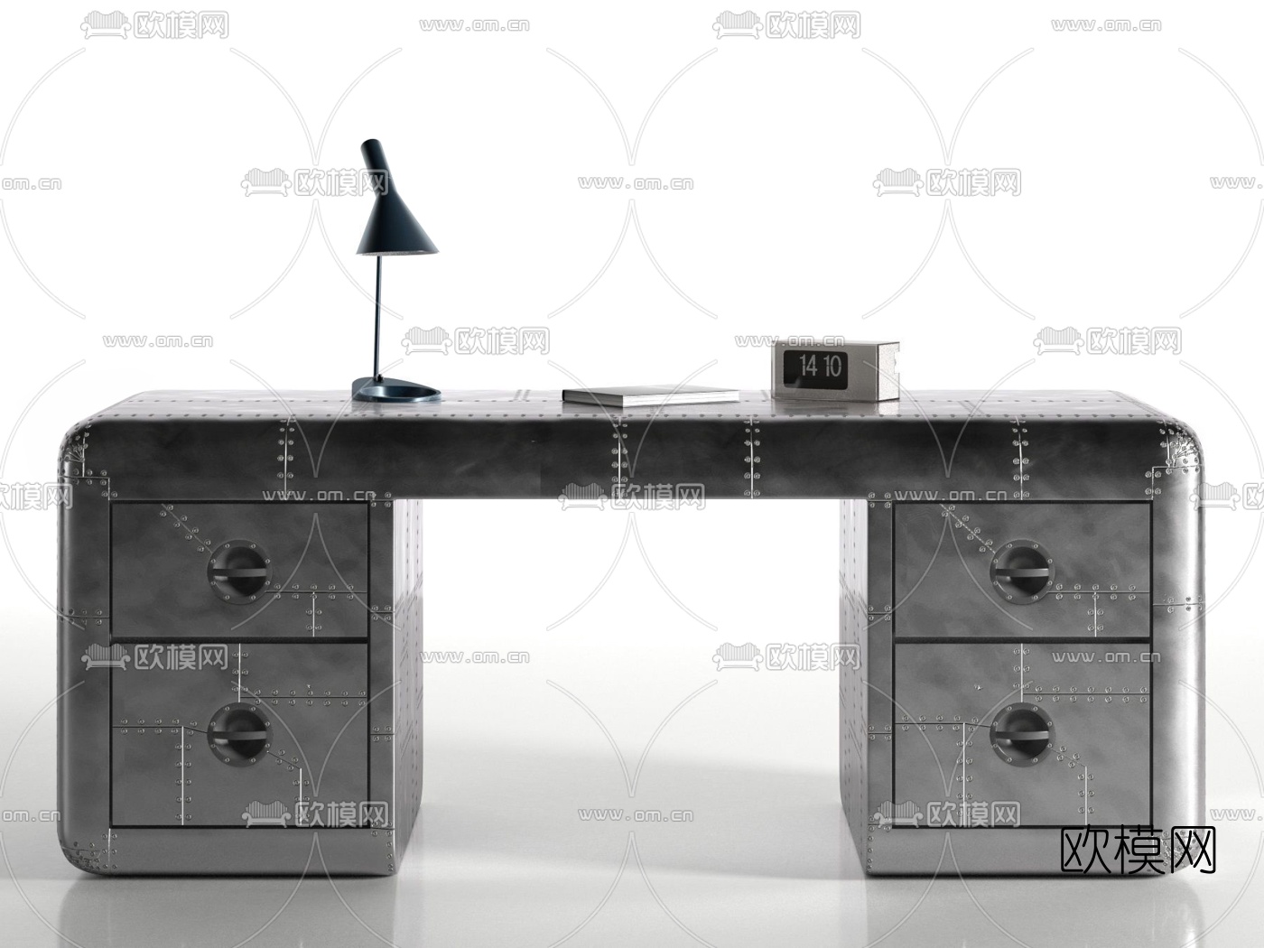 工业风金属班台办公桌3D模型