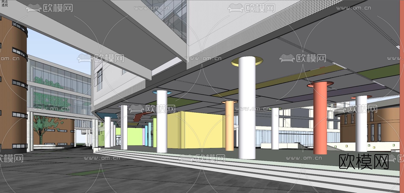 现代学校规划su模型下载（渲染图5）