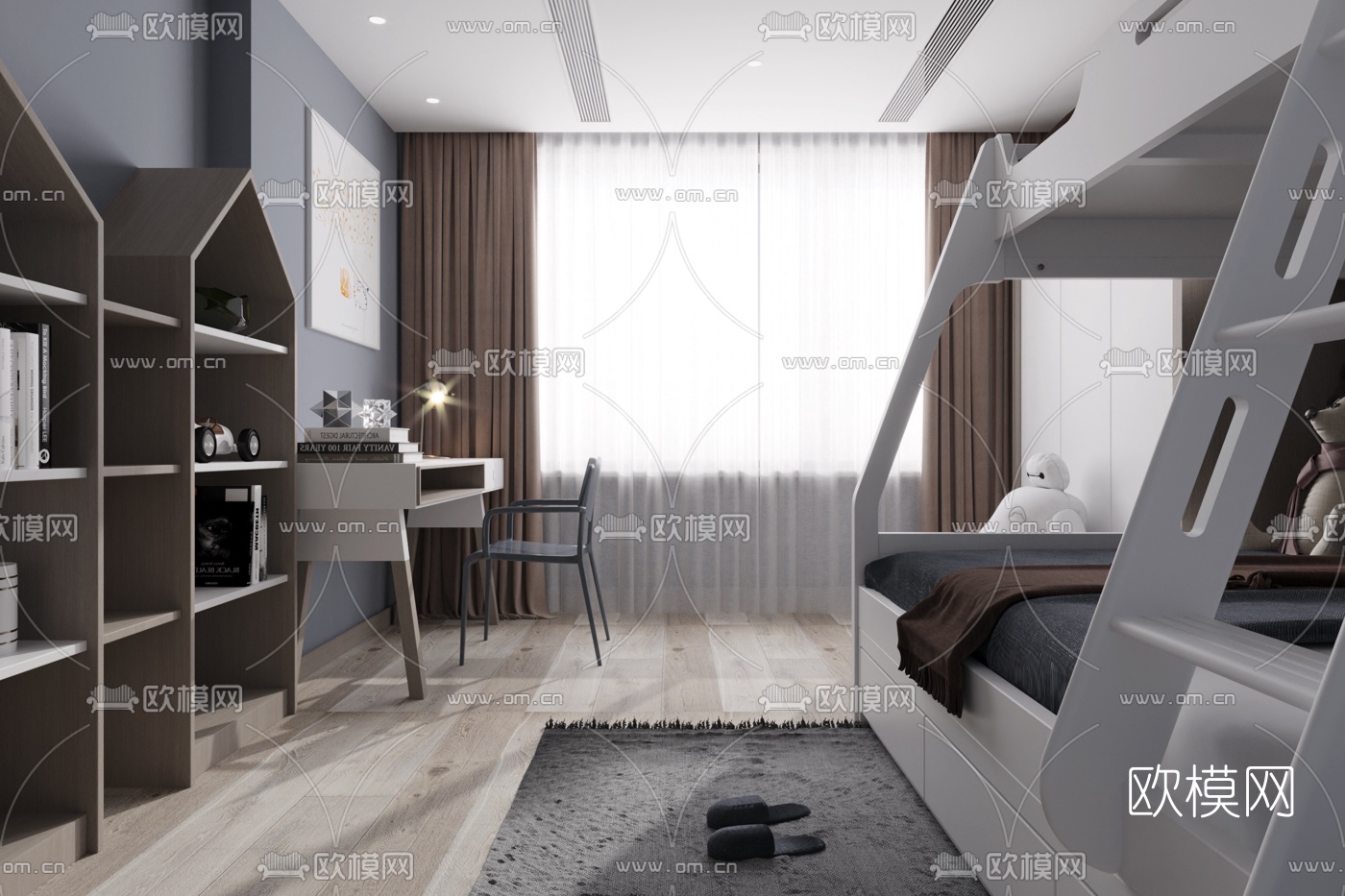 现代简约卧室3d模型