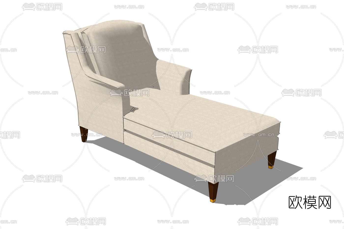 现代躺椅免费su模型下载