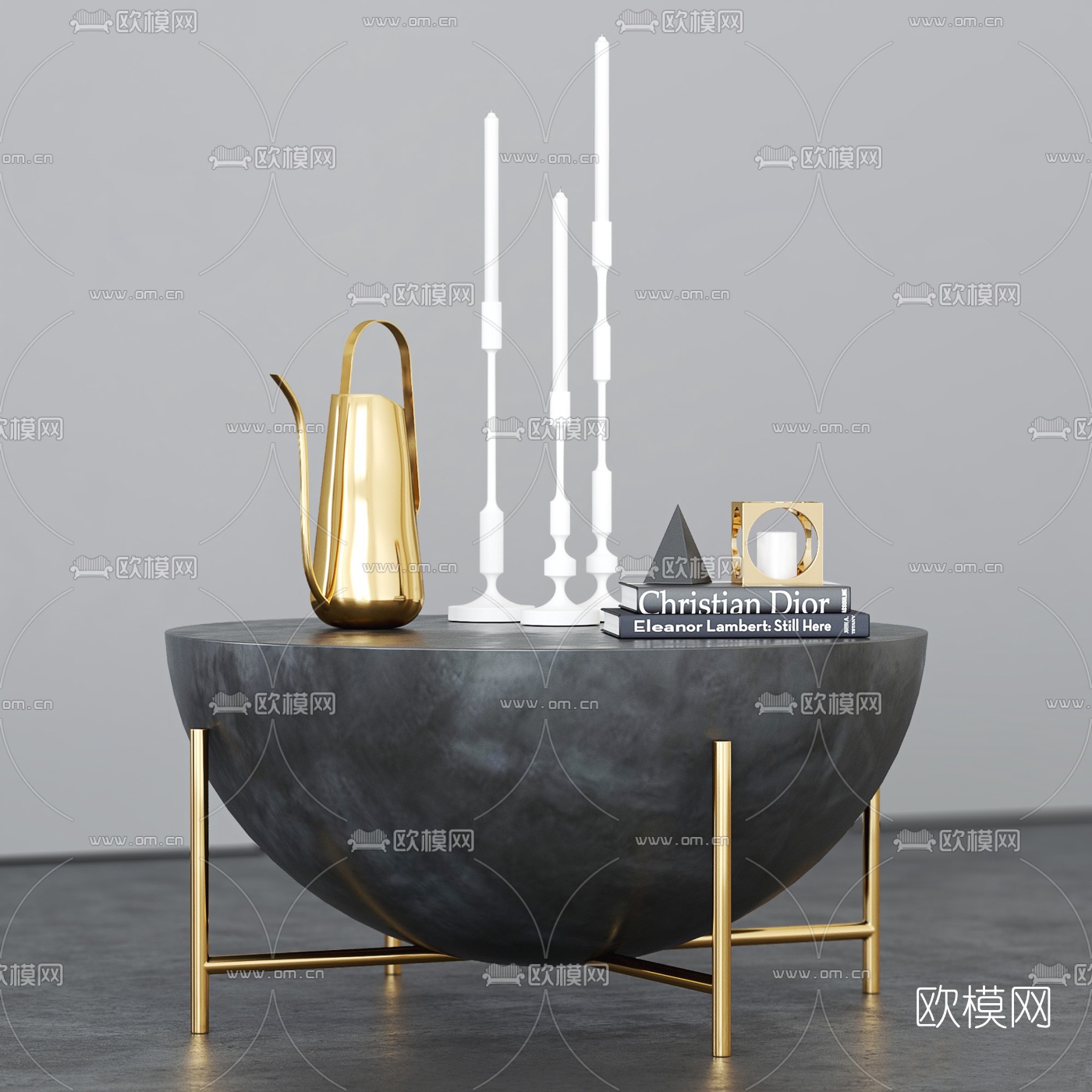 现代轻奢茶几3d模型下载（渲染图1）