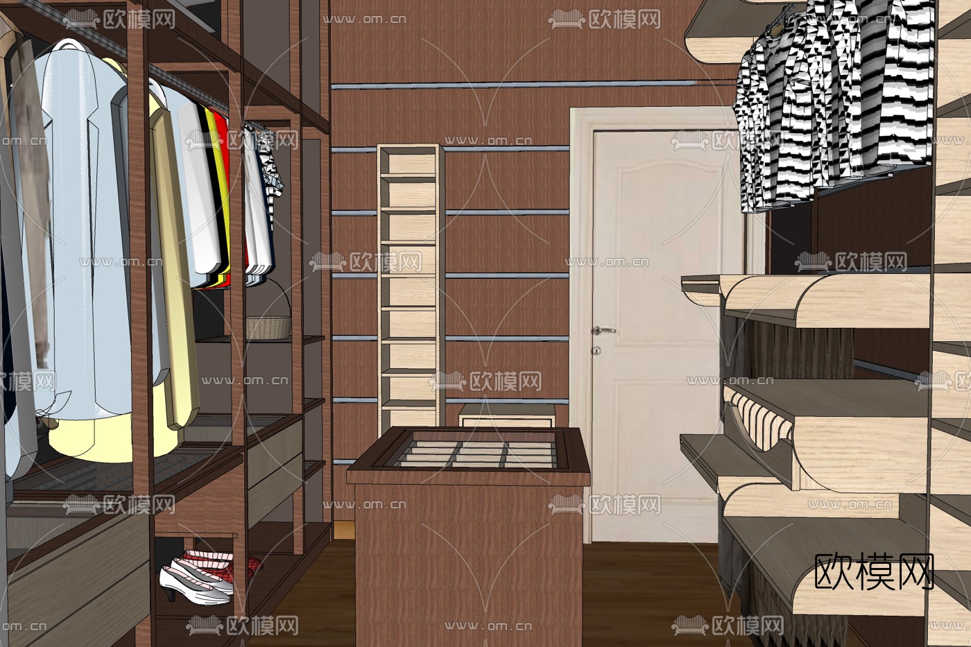 北欧衣帽间免费su模型下载