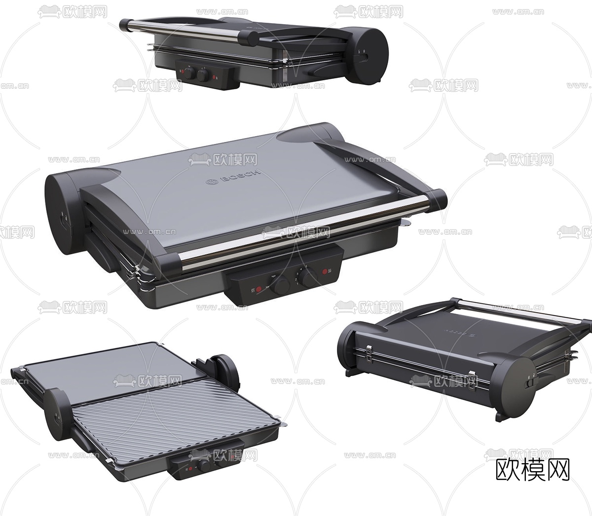 现代破壁机豆浆机吐司机3d模型下载（渲染图3）