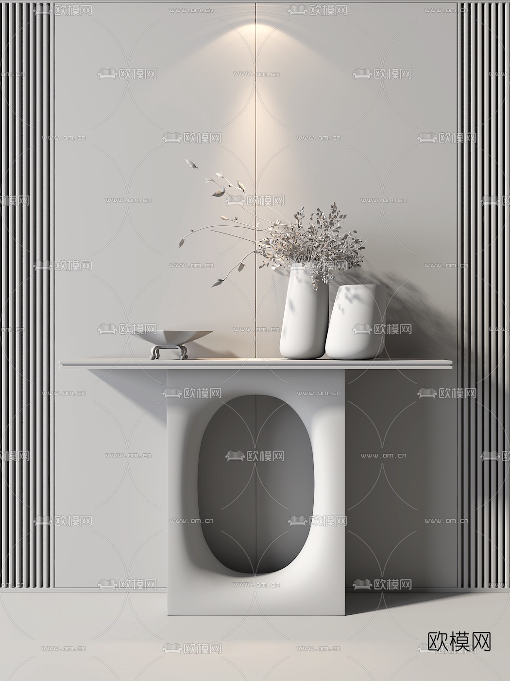 新中式玄关端景台3d模型