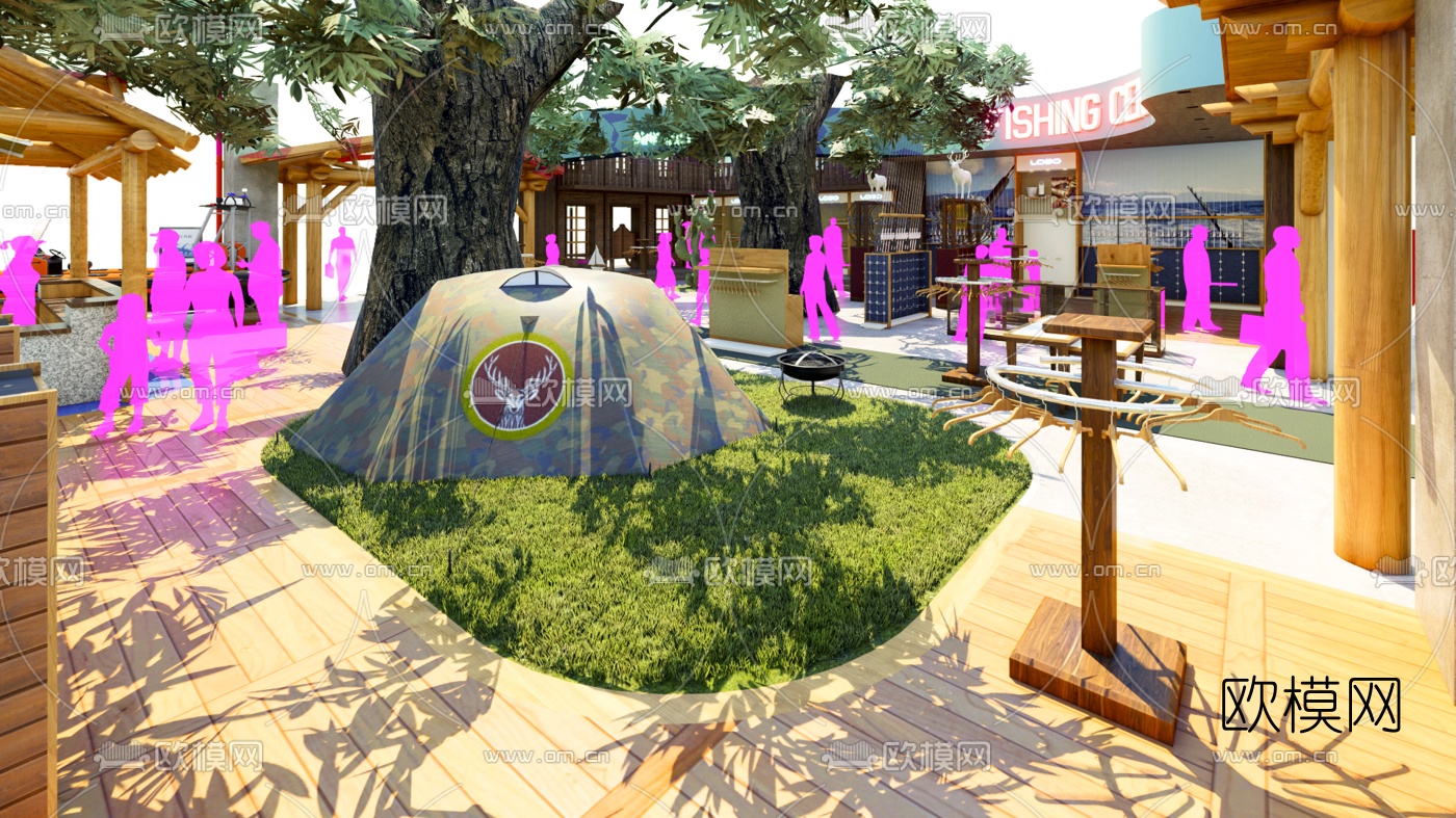 现代室外篮球场su模型下载（渲染图6）