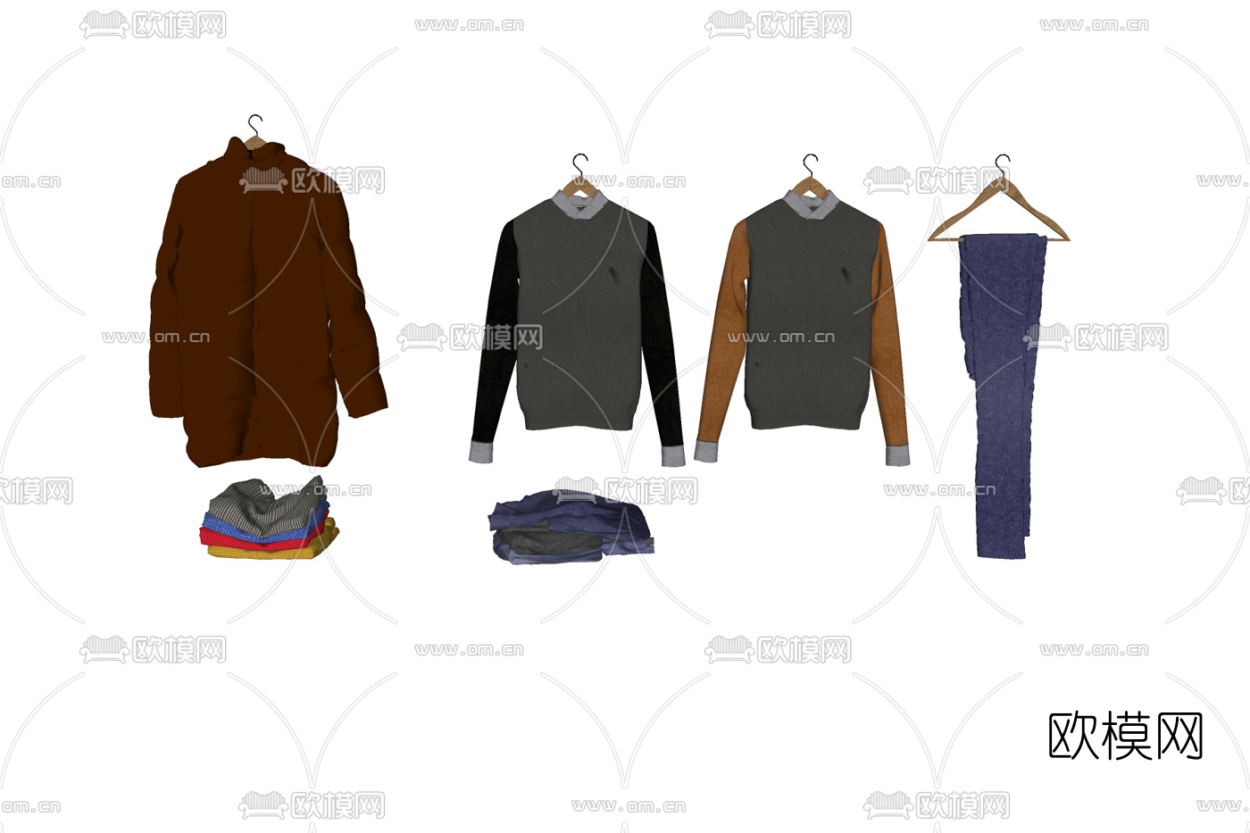 现代衣服服饰免费su模型