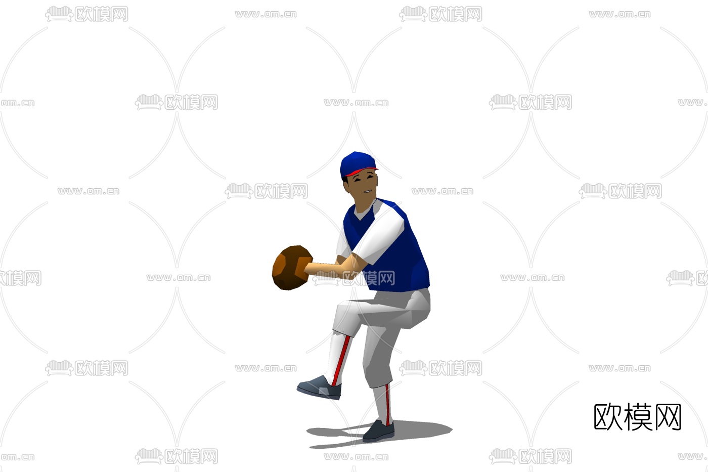 现代棒球运动员免费su模型下载