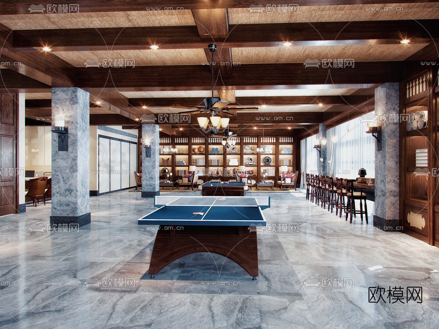 东南亚售楼处娱乐区3d模型下载