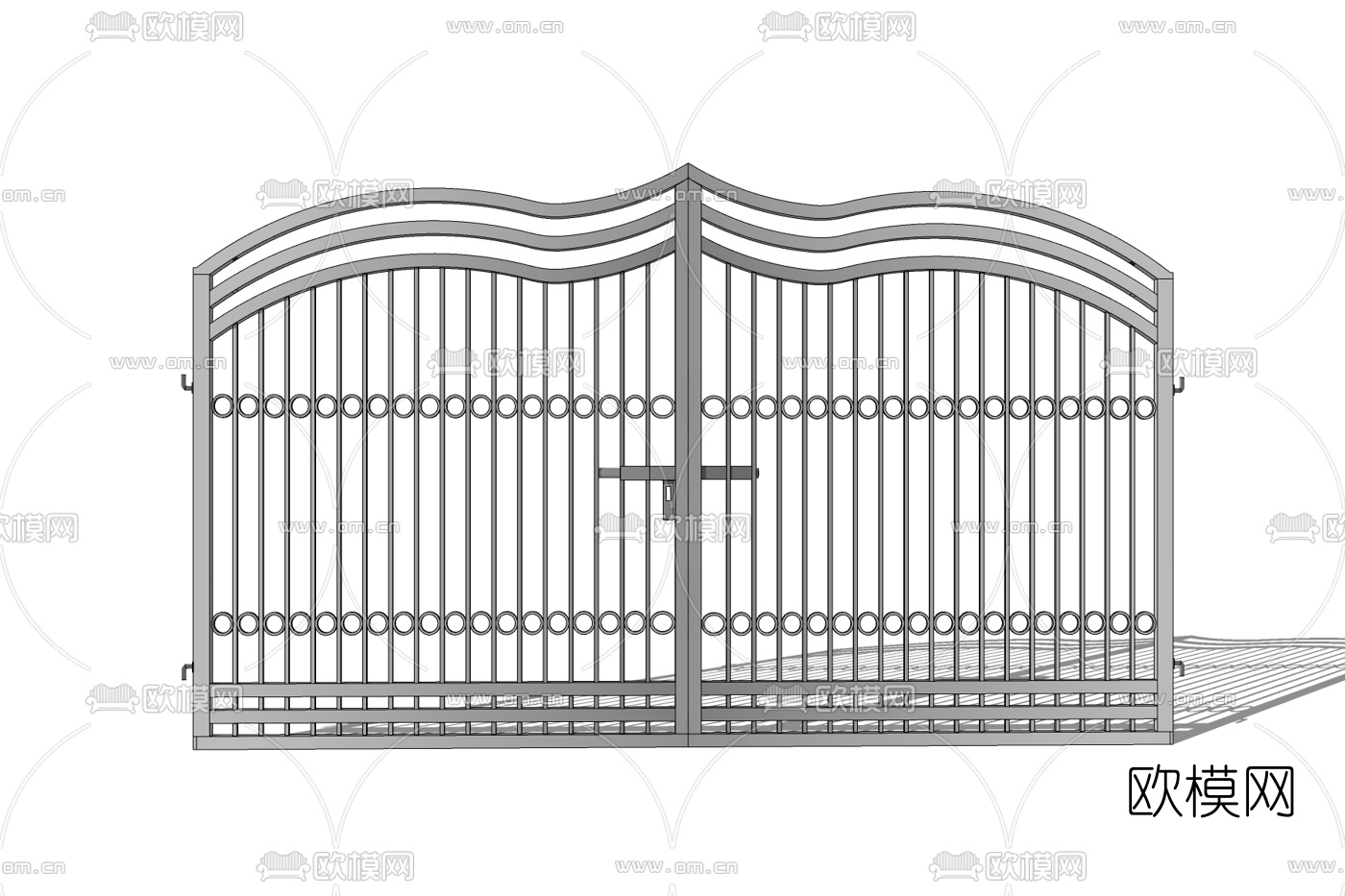 欧式铁艺庭院大门免费su模型下载