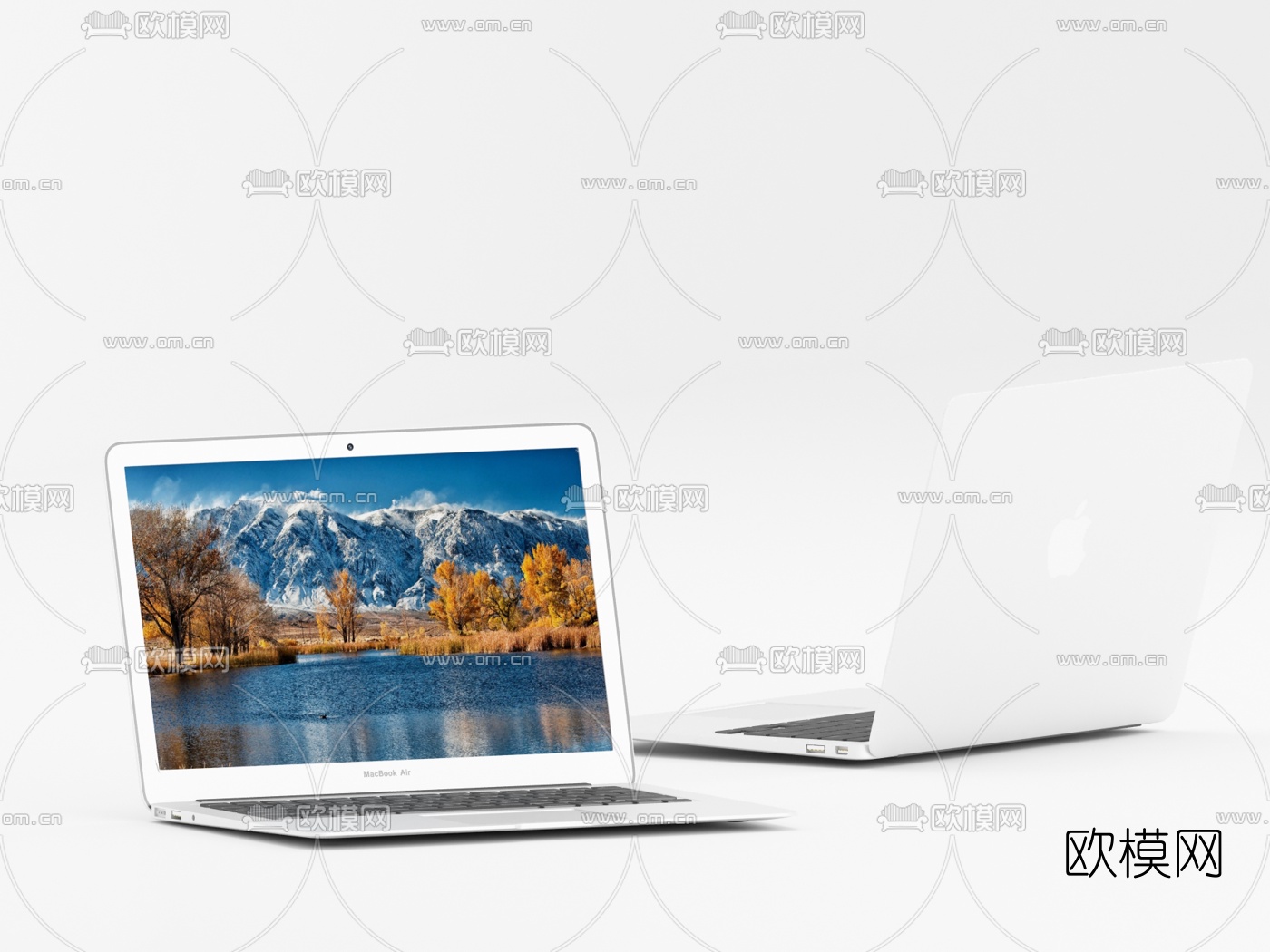 现代苹果笔记本电脑3d模型下载（渲染图1）