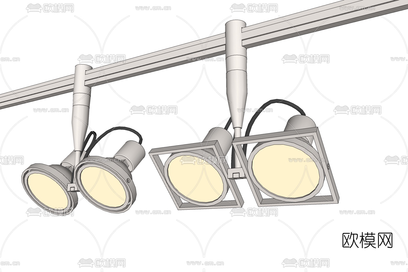现代金属射灯免费su模型下载