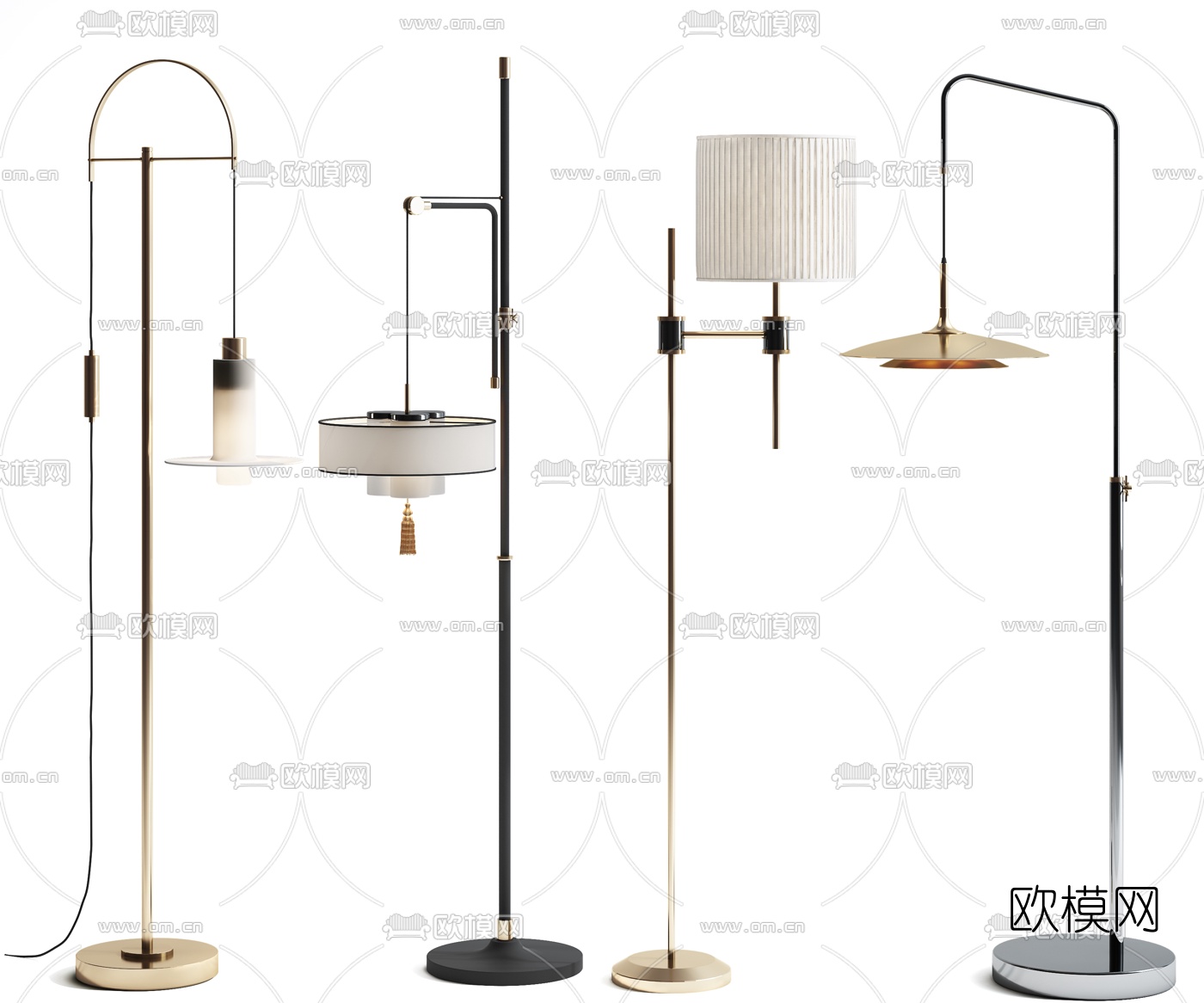 现代金属落地灯3d模型下载