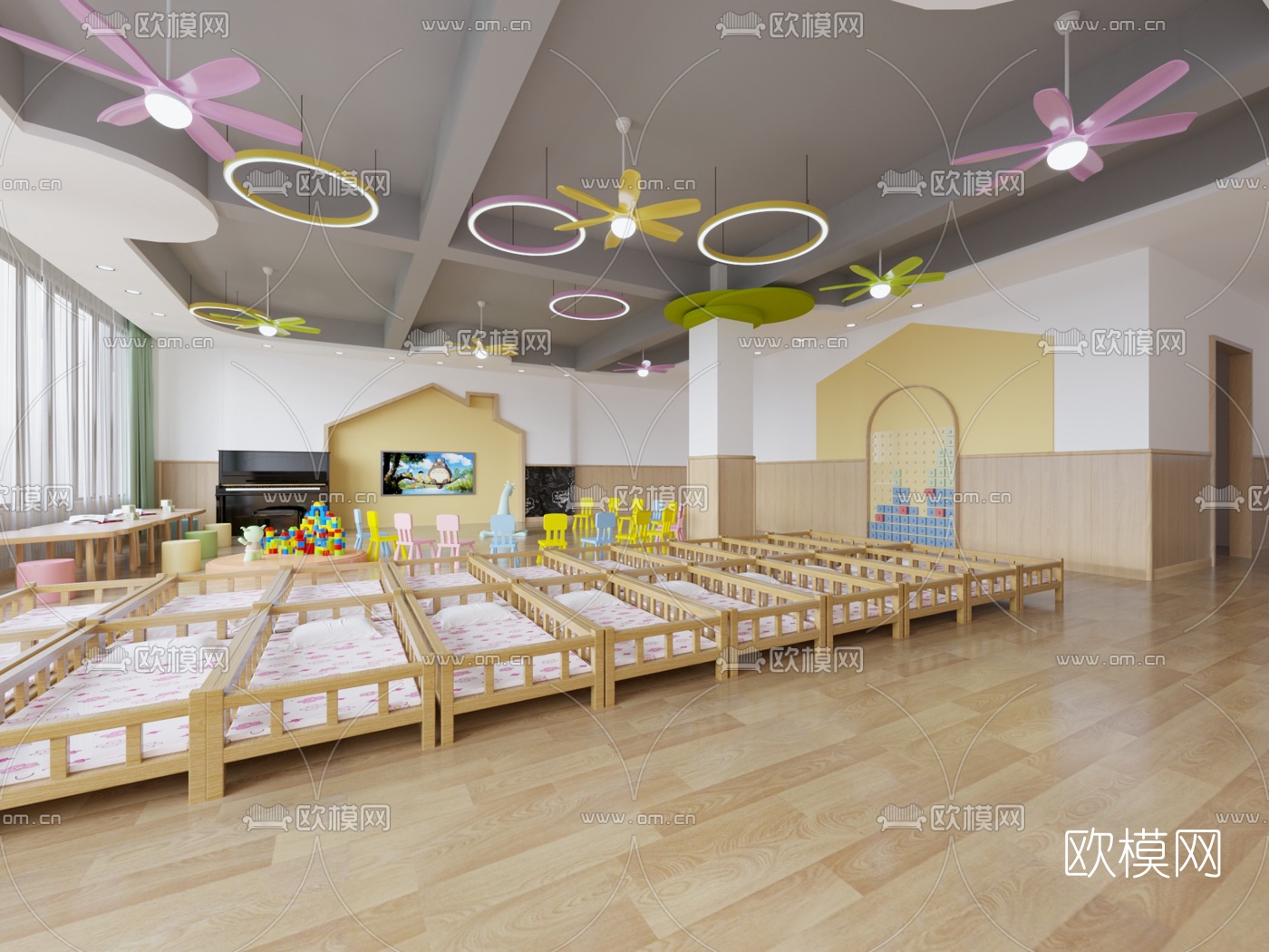 北欧幼儿园教室3d模型