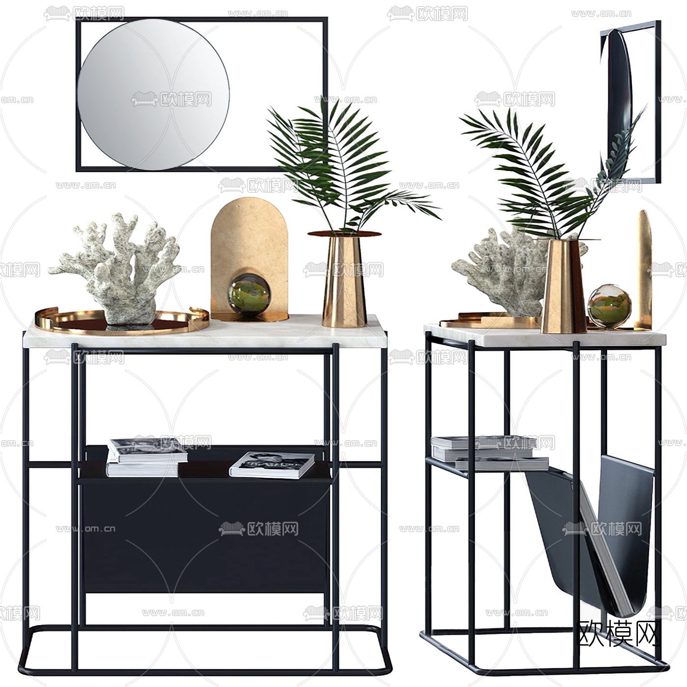 现代玄关端景台3d模型