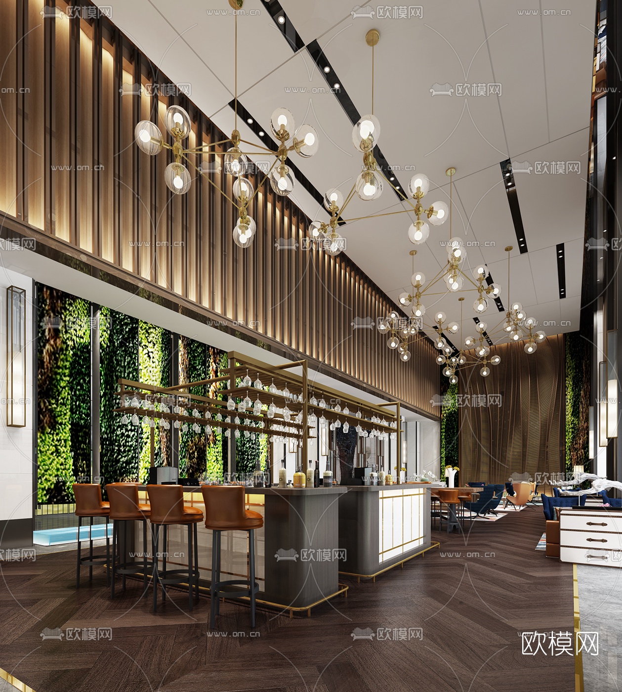 现代售楼部洽谈区3d模型下载（渲染图2）