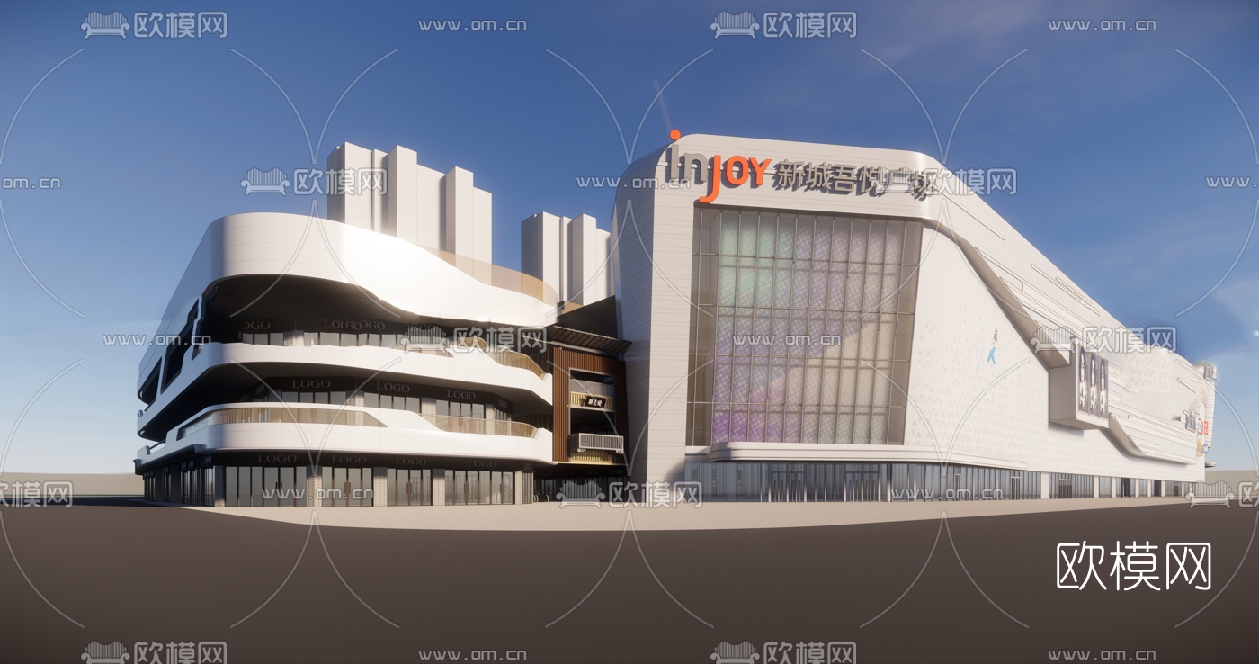 现代商业中心广场su模型下载（渲染图8）