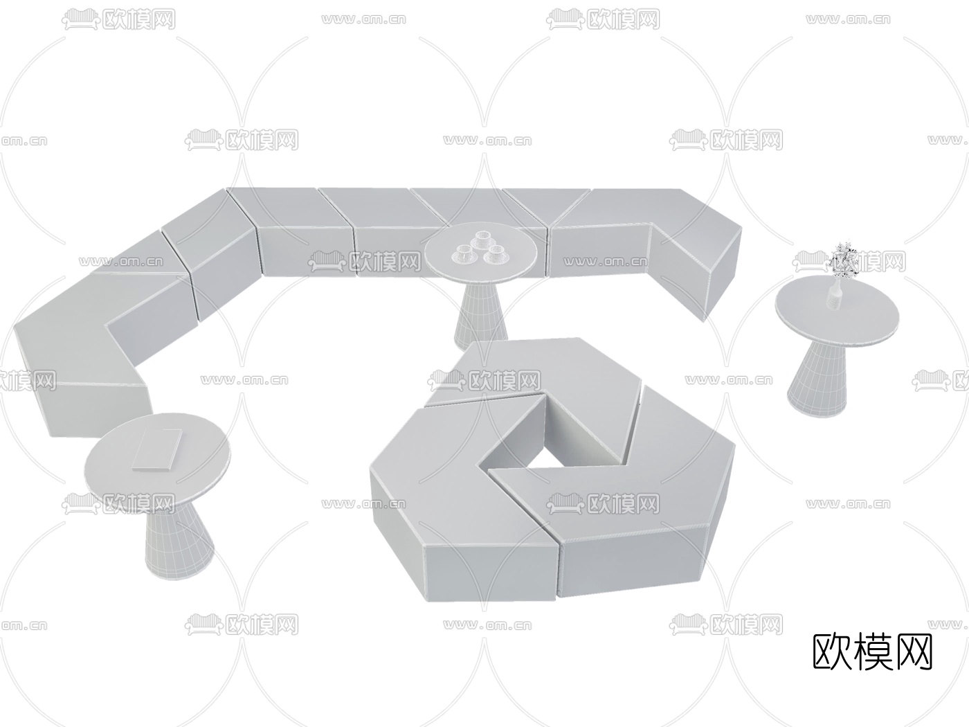 现代公用组合沙发3d模型