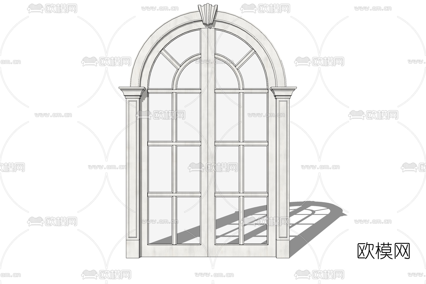 欧式玻璃窗户免费su模型下载