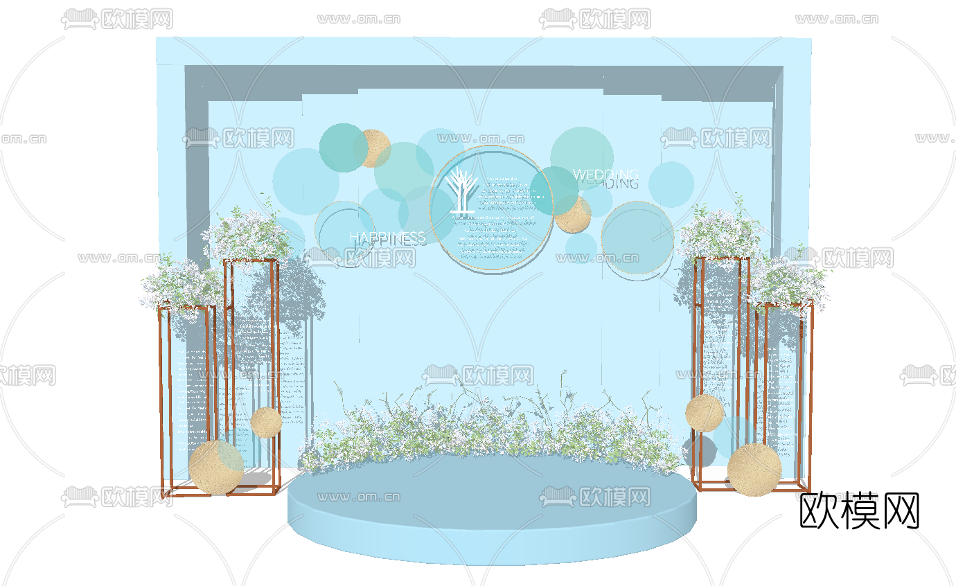 现代婚礼摄影美陈su模型下载