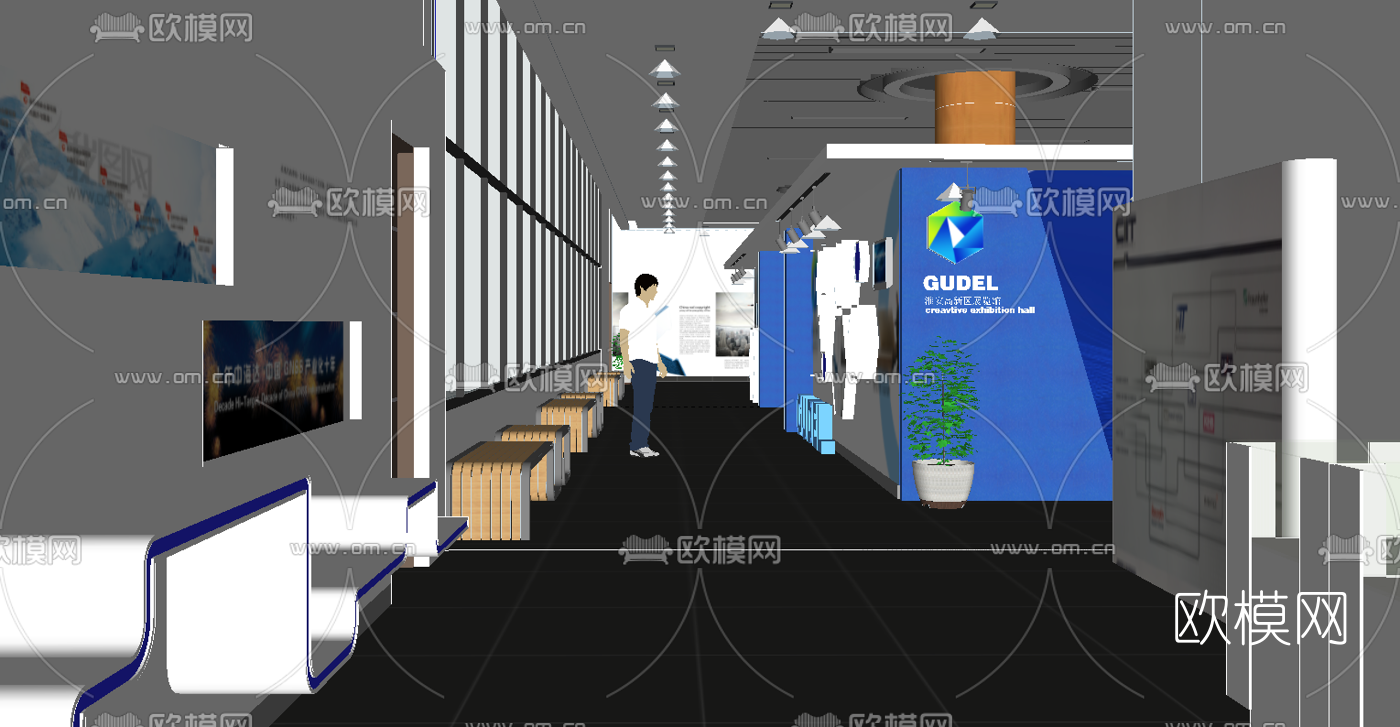 现代科技展厅su模型下载（渲染图4）