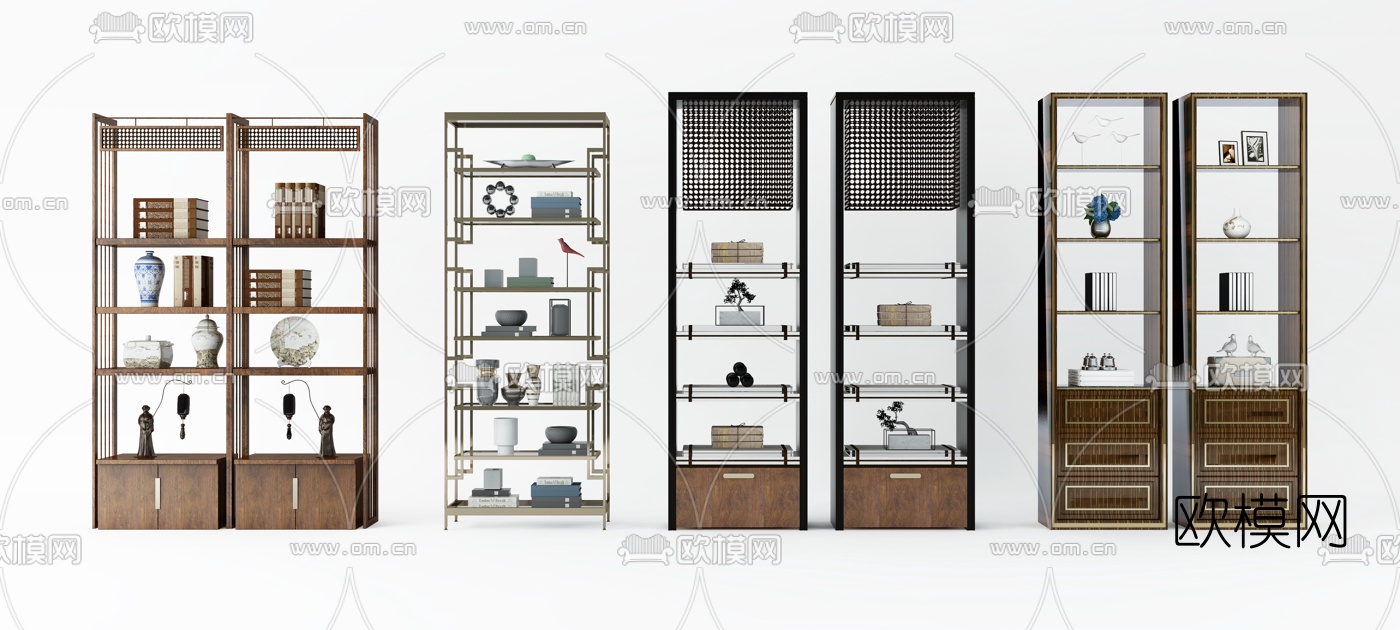 新中式铁艺装饰柜3d模型