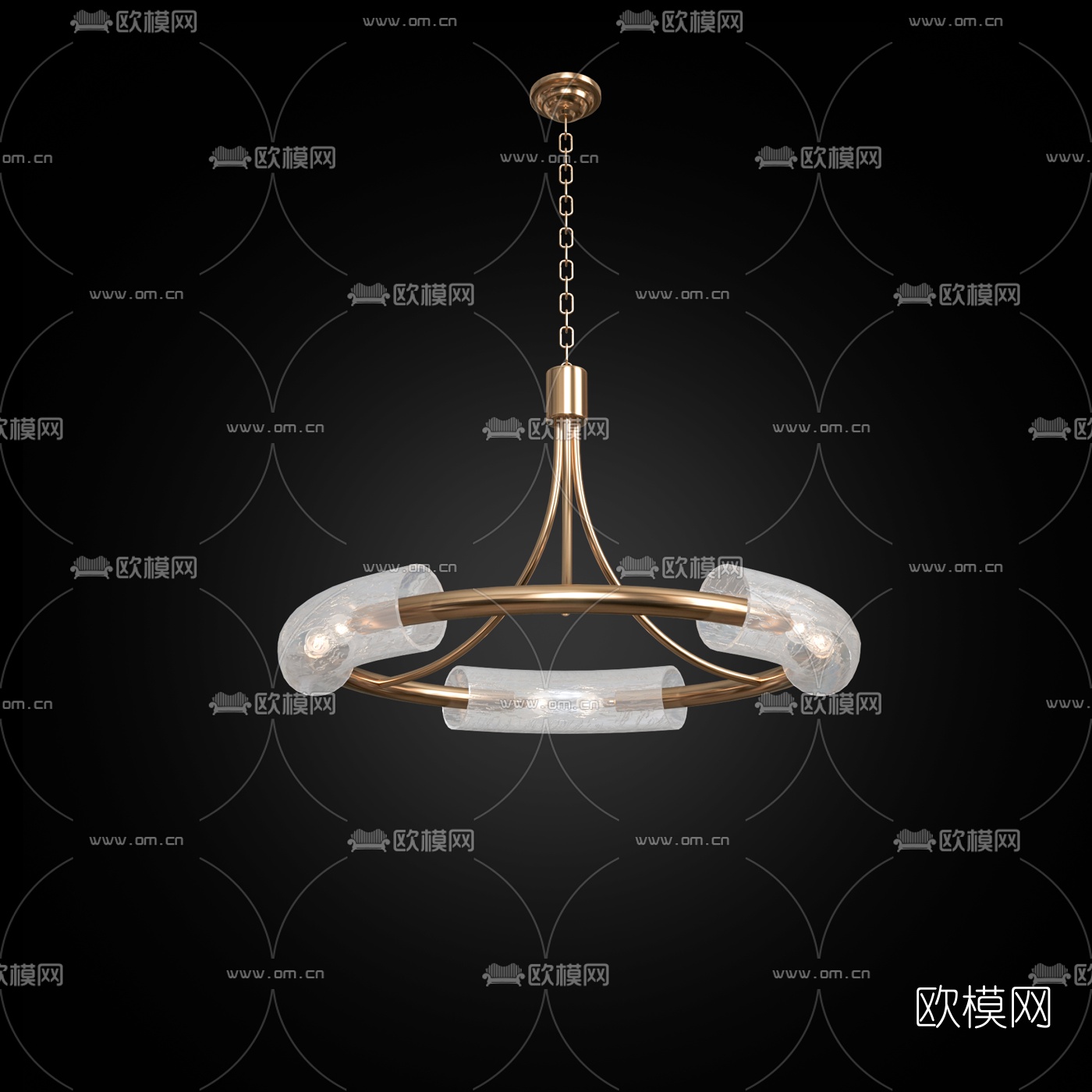 现代轻奢水晶吊灯3d模型下载（渲染图3）