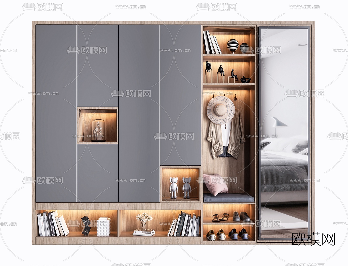 现代简约鞋柜玄关柜3d模型