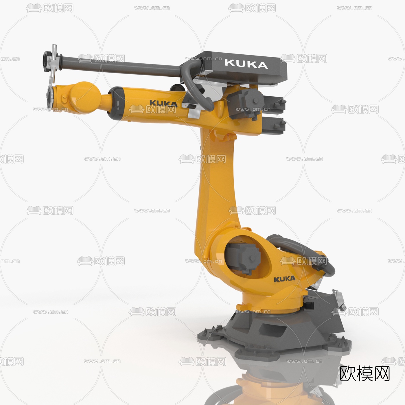工业风三轴机械手臂3d模型下载（渲染图2）